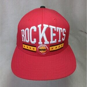 Houston Rockets Adidas Hat NBA Basketball Snapback Red Retro Logo Cap 2015